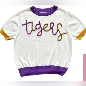 QOS LSU Tiger Script Sweater